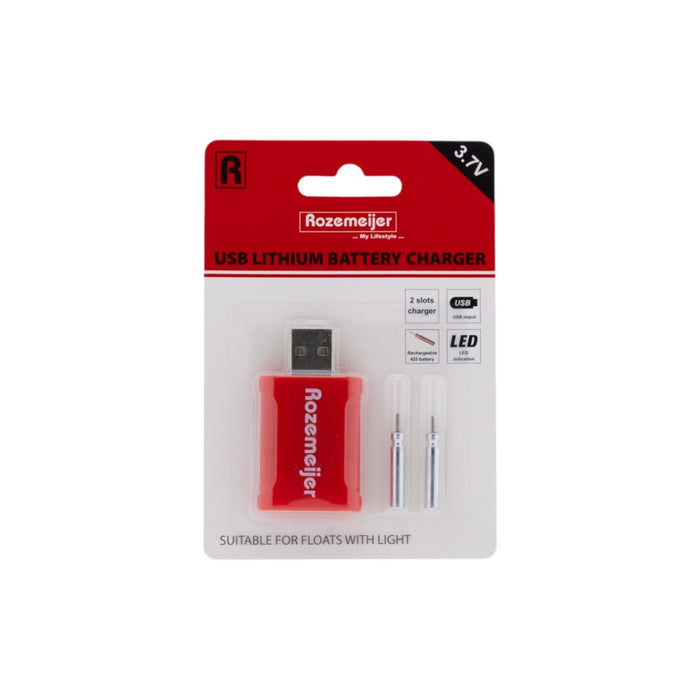 Chargeur de batterie au lithium USB Rozemeijer avec 2 piles LIR425